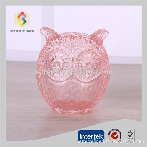 Fancy Gold Owl Shaped Glass Jars Wholesale